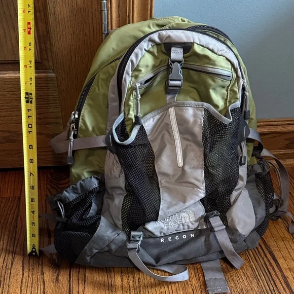The North Face Recon Olive and Charcoal Backpack— - Picture 2 of 3